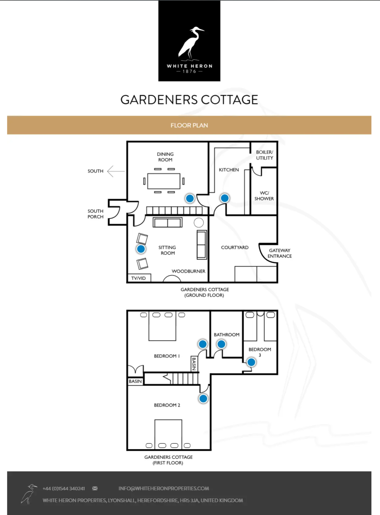 Gardeners Cottage floorplan — ground and first floor layout