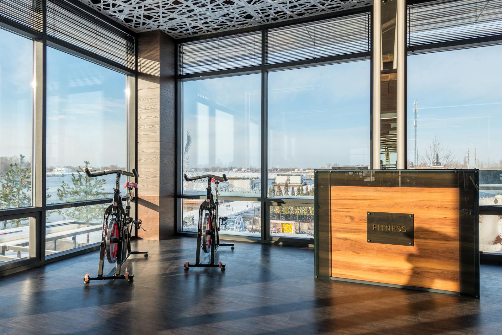 Gym and fitness studio interior captured for virtual tour